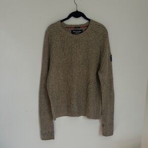 Vintage Abercrombie & Fitch Beige Ribbed Knit Sweater